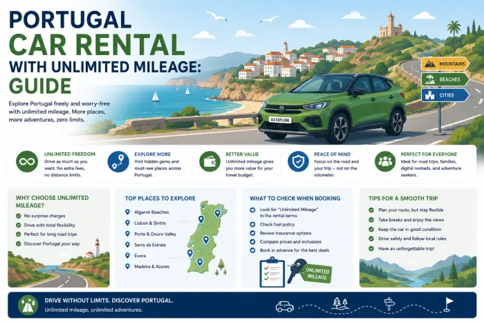 Portugal Car Rental with Unlimited Mileage
