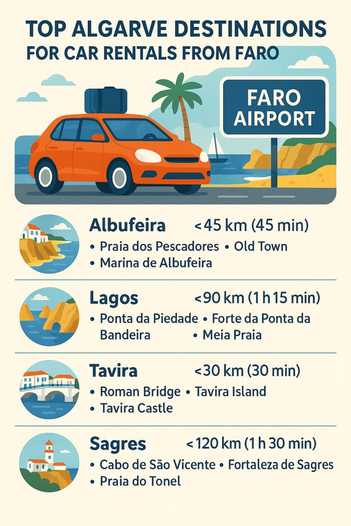 Top Algarve Car Rental Spots from Faro Airport