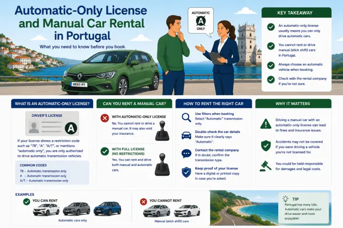 Automatic-Only License and Manual Car Rental in Portugal