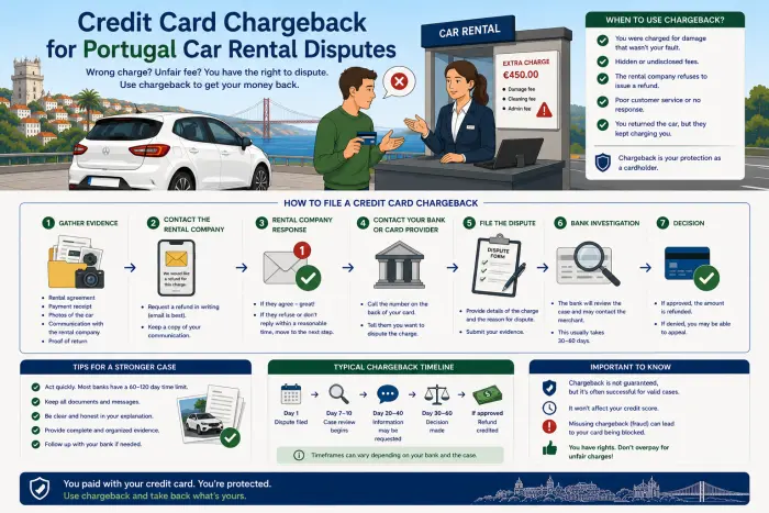 Credit Card Chargeback for Portugal Car Rental Disputes