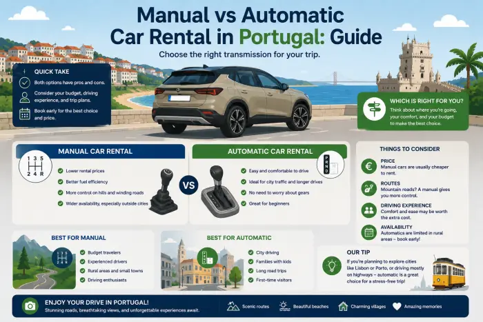 Manual vs Automatic Car Rental in Portugal