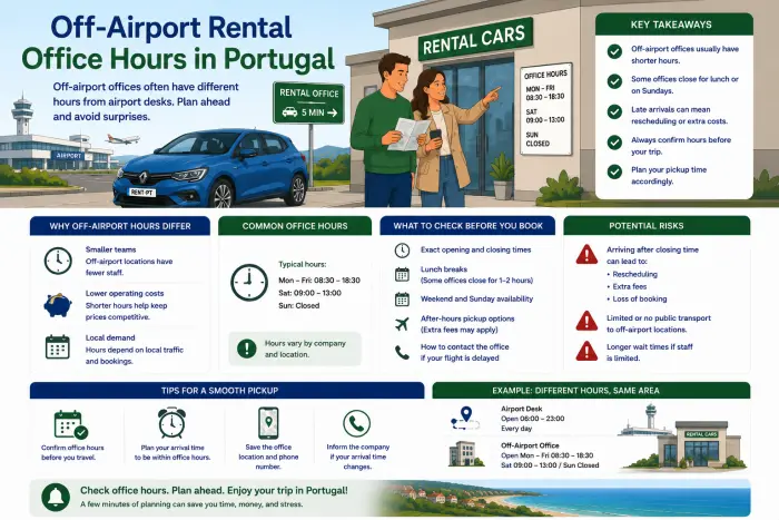 Off-Airport Rental Office Hours in Portugal