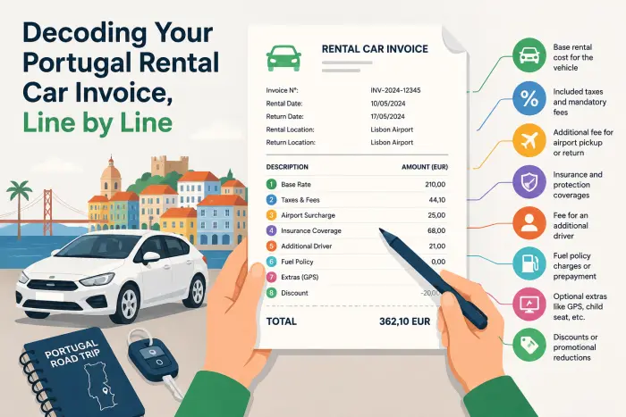 Portugal Rental Car Invoice Explained