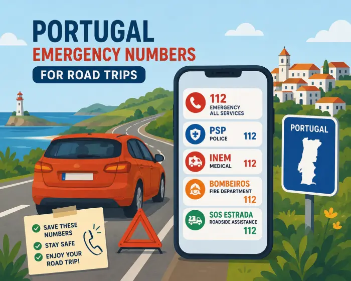 Portugal Emergency Numbers for Road Trips
