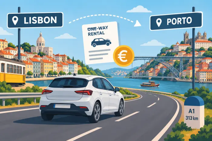 Lisbon to Porto One-Way Rental Cost
